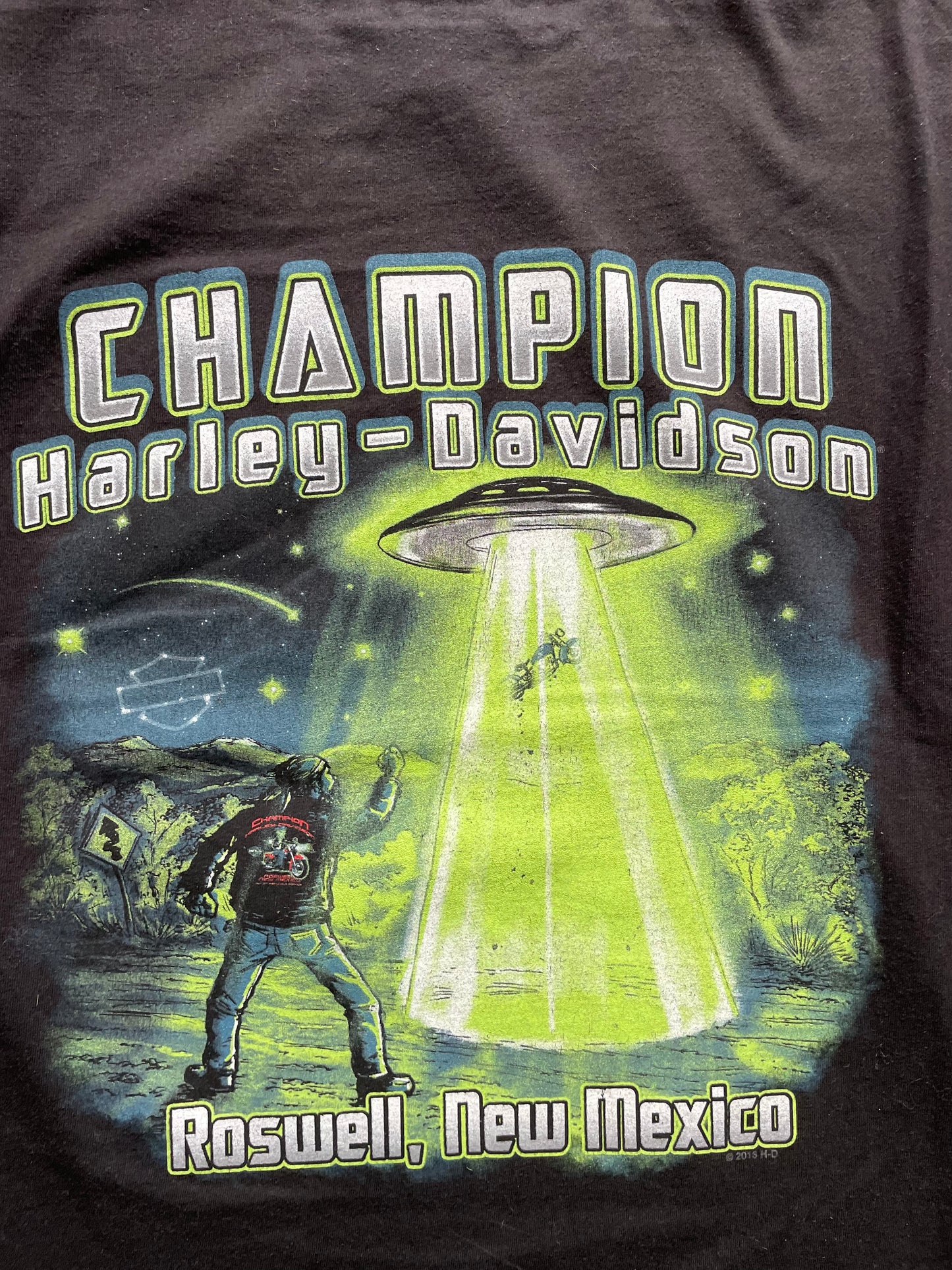 Harley-Davidson T-Shirt – UFO Backprint 2000er Vintage -XL