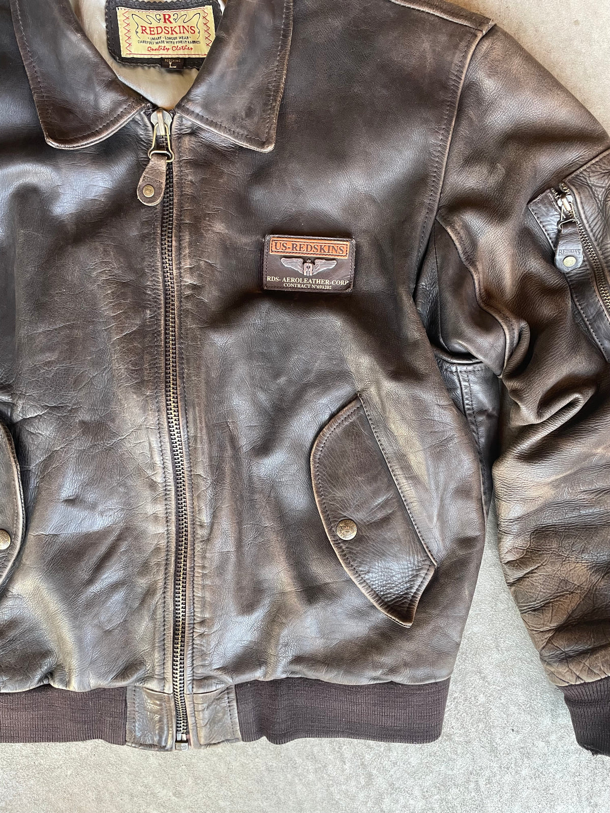 Vintage Redskins Lederjacke (L)