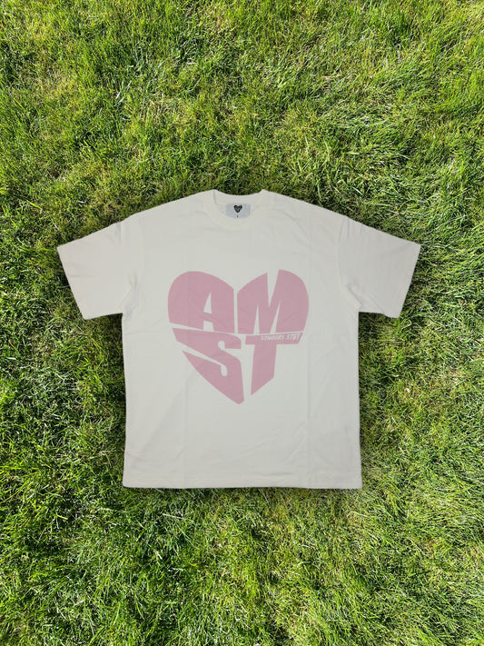 HEAVY "HEART LOGO PINK" OVERSIZED T-SHIRT (275gsm)