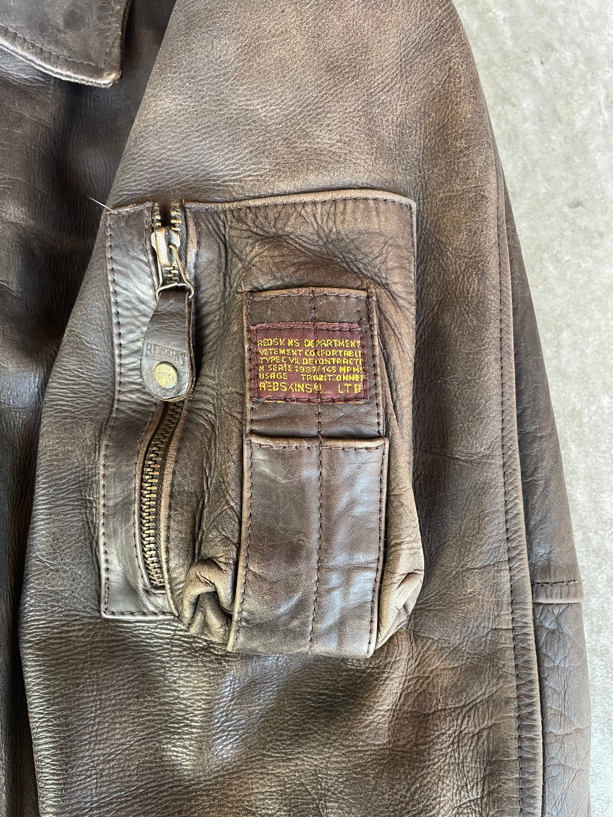 Vintage Redskins Lederjacke (L)