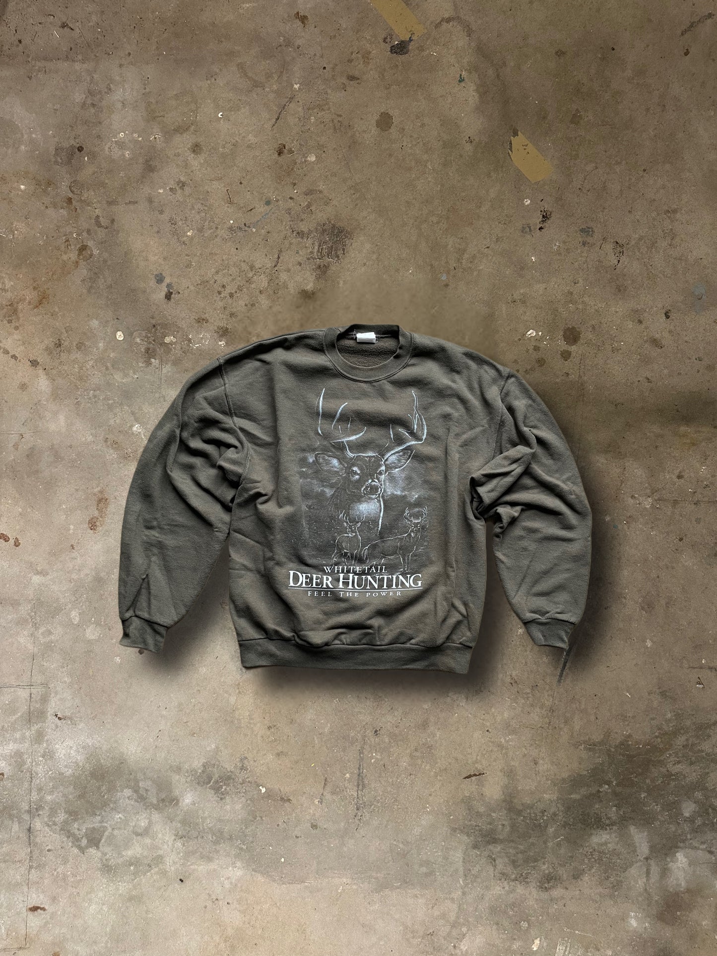 Deer Hunting Wildlife Sweatshirt – Nature Graphic 1990er Vintage -L