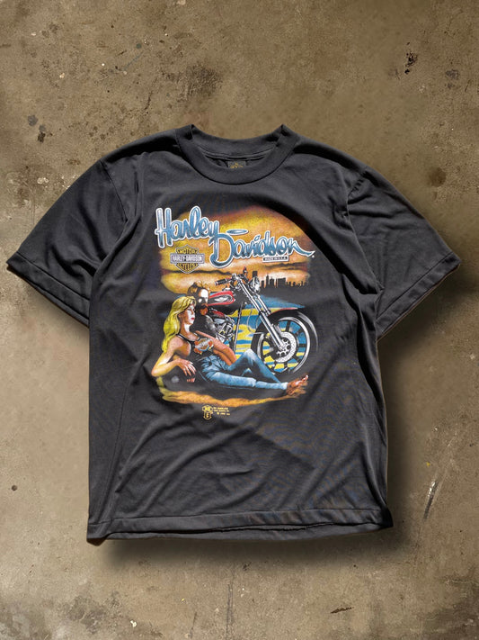 XL-Vintage 1989 HarleyDavidson 3D-Emblem T-Shirt