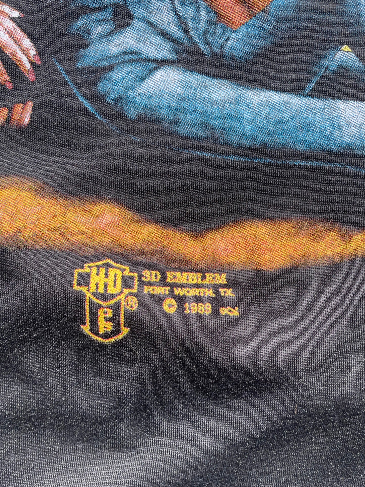XL-Vintage 1989 HarleyDavidson 3D-Emblem T-Shirt