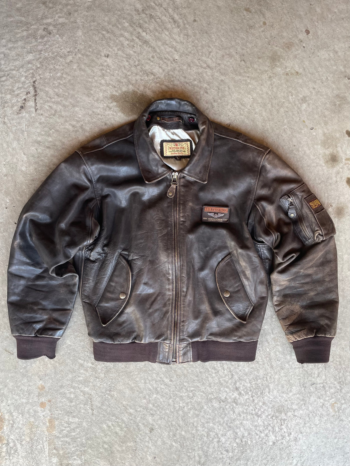 Vintage Redskins Lederjacke (L)