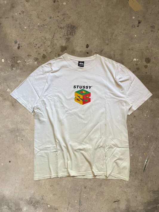 Stüssy Cube-Logo T-Shirt-2000er Vintage-XL