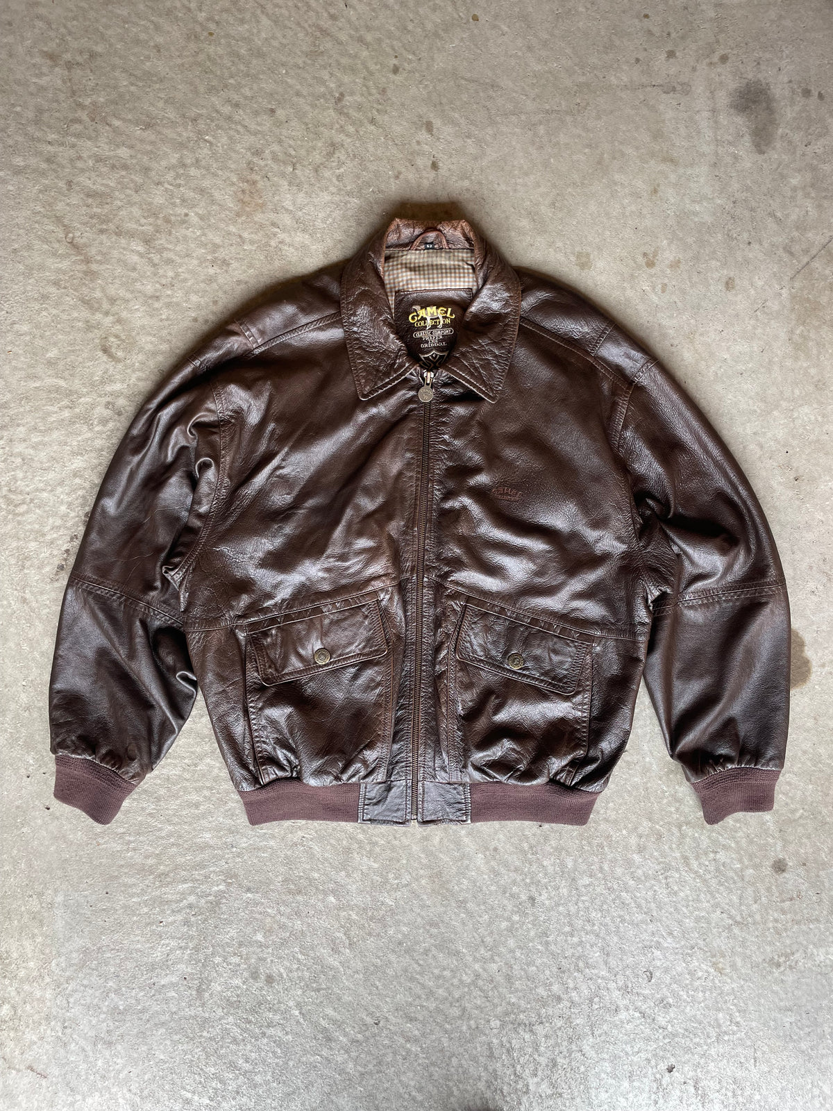Vintage Camel Lederjacke (XL)
