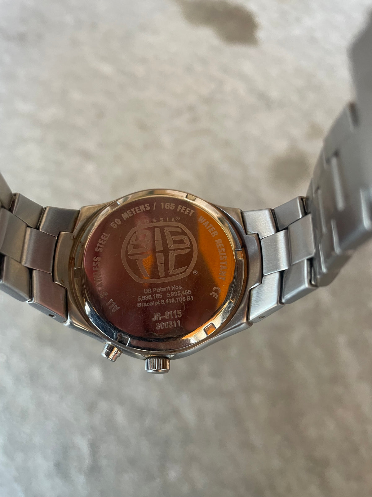 Vintage 1999 Fossil JR-8115 „Yellow Flame“ Armbanduhr