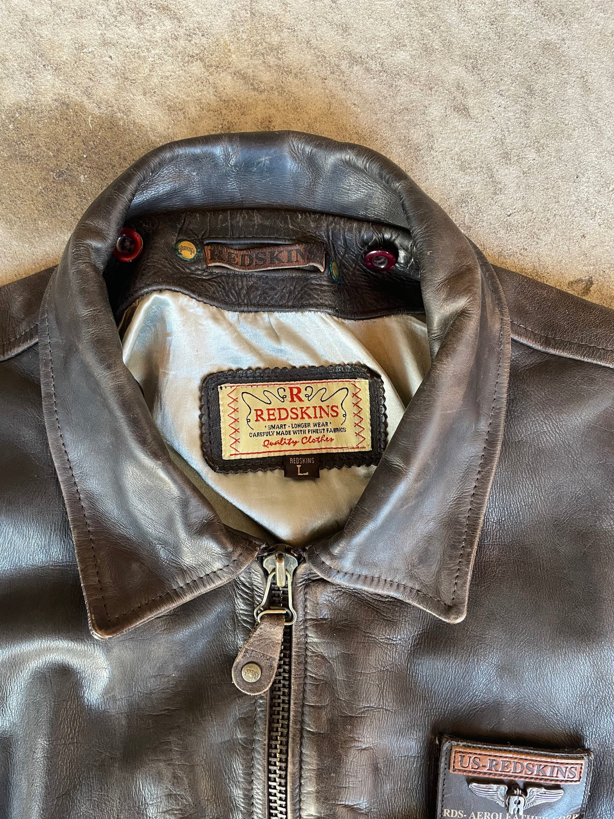 Vintage Redskins Lederjacke (L)
