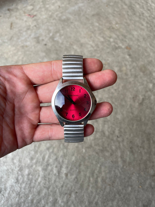 90s Vintage Red Racing Watch