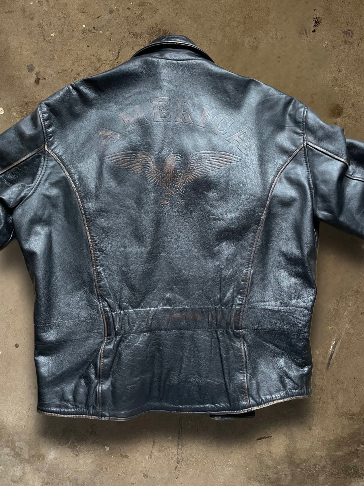 XL-Vintage Bikerjacke Adler 80er