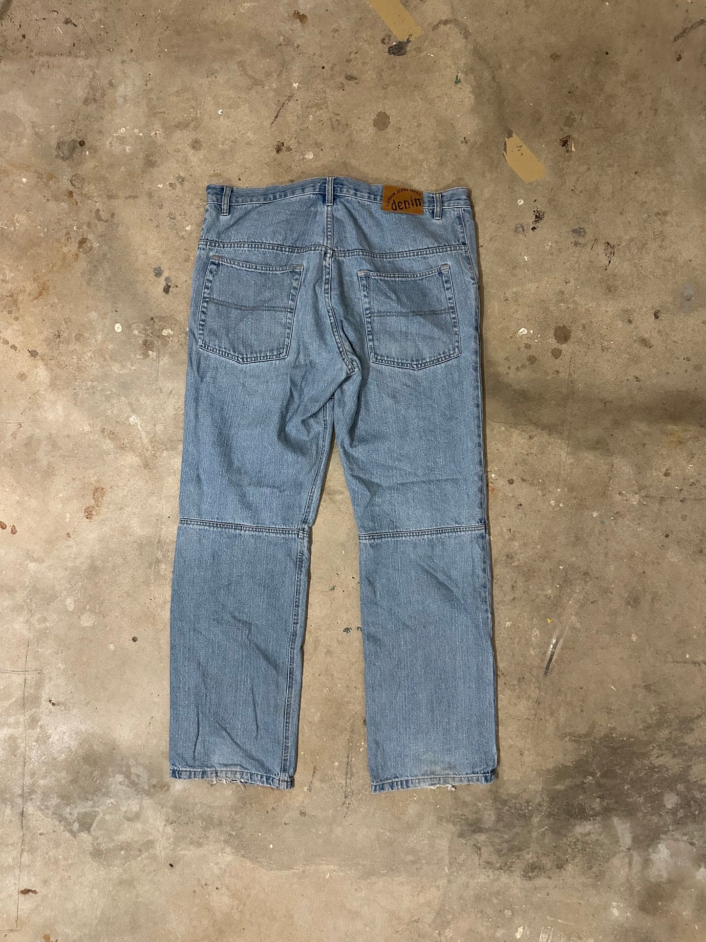 Patchwork Look Baggy Jeans-90s Vintage
