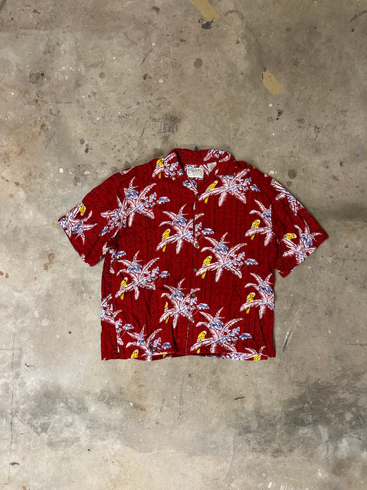 Hawaii Hemd Rot-1990er Vintage-XL