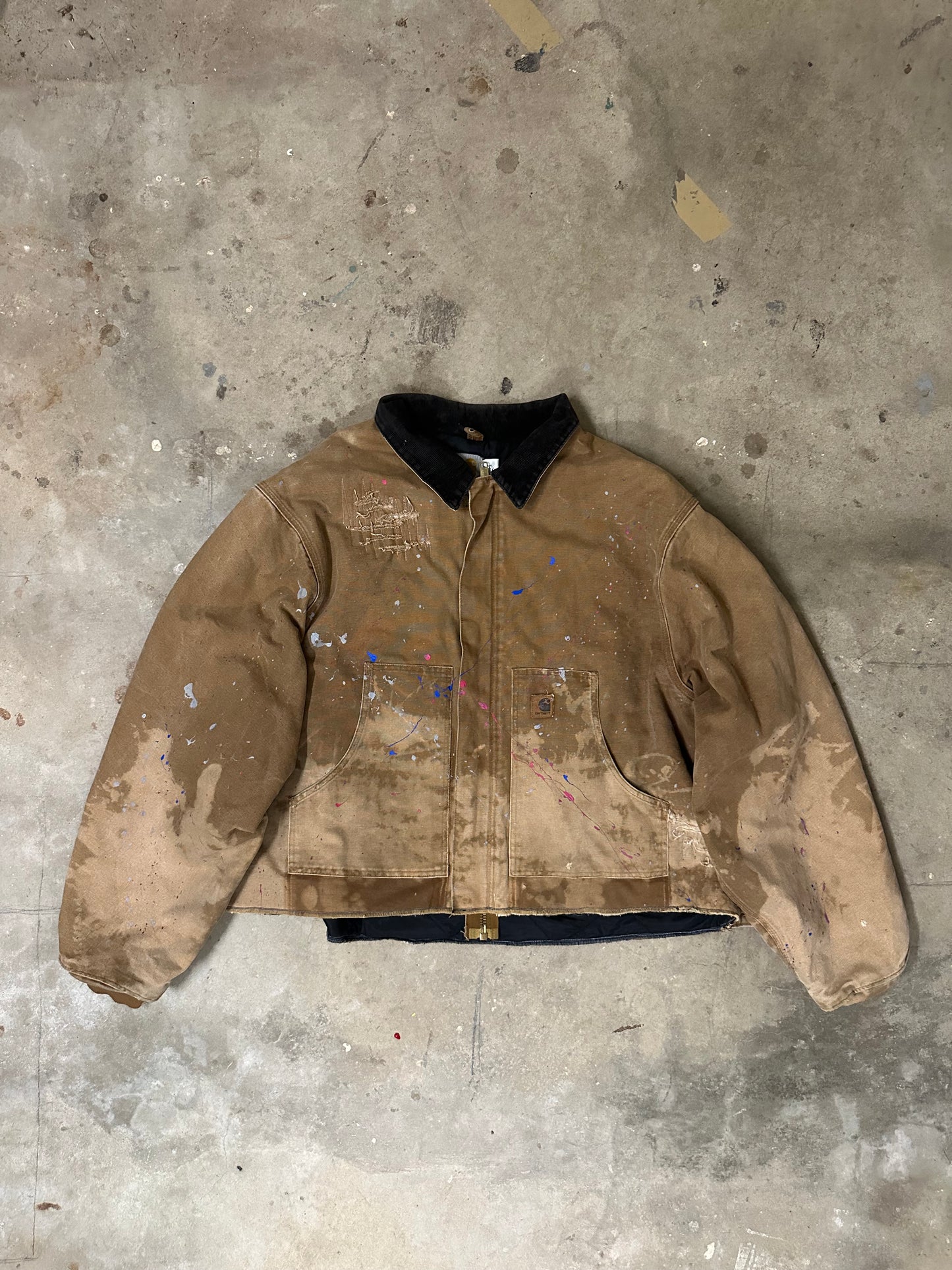 Carhartt Detroit Gecroppt & Customized-1990er Vintage-XL!