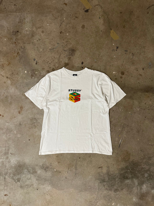 Stüssy Cube-Logo T-Shirt-2000er Vintage-XL