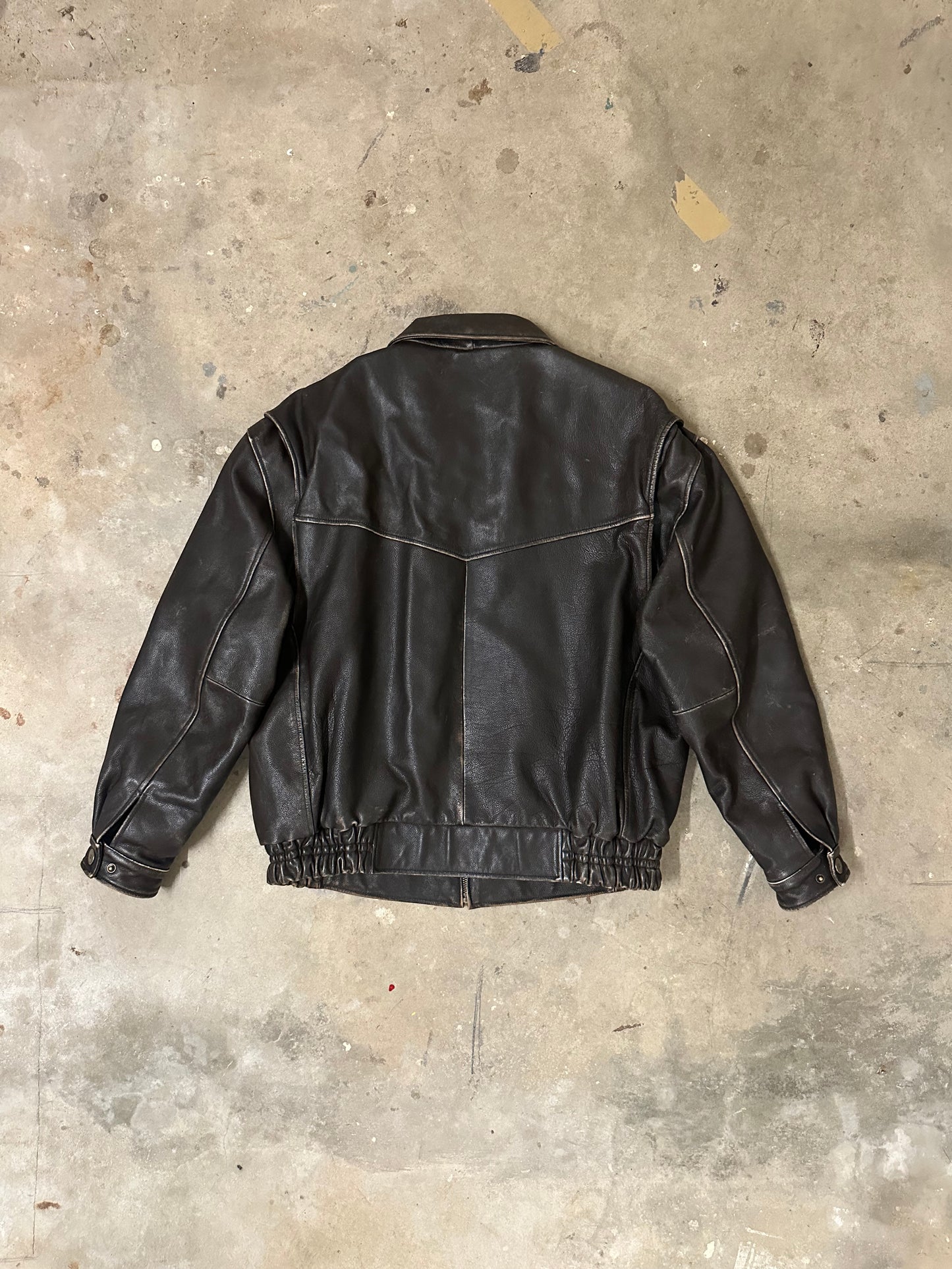 Camel Lederjacke Braun - 80er Vintage-XL