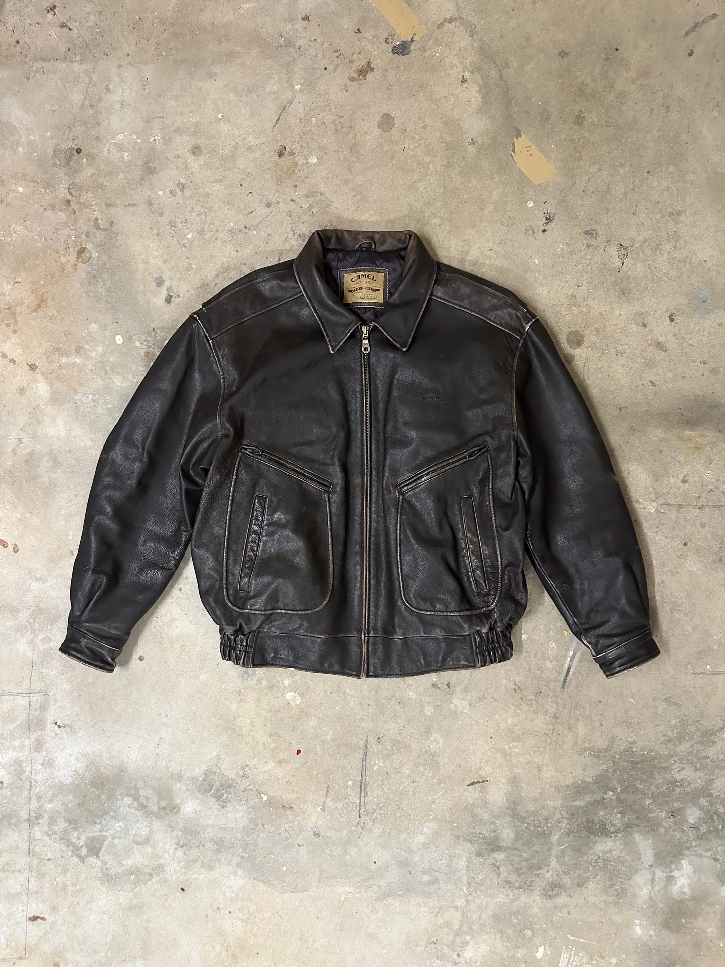 Camel Lederjacke Braun - 80er Vintage-XL